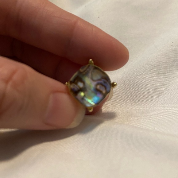 NEW Stone stud earrings set in gold. - Picture 3 of 4